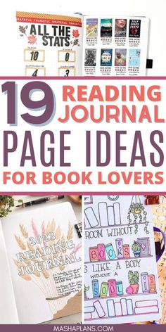 some books and papers with the title 19 reading journal page ideas for book lover's