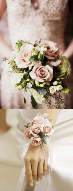 the bride is holding her wedding bouquet