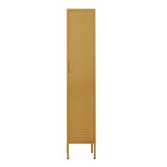 a tall tan locker with the door open on an isolated white background for display or montage