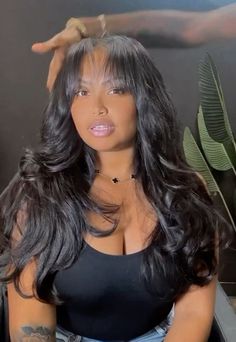 Sew Ins With Closure, Sew In With Bangs, Full Sew In Weave, Graduation Hairstyle, Hair Lookbook, Fav Hairstyles, December Hair, Full Sew In, Hair Change