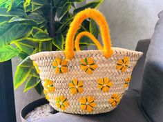 This bag is handwoven in the souks of Morocco, from a palm leaf. It is a "Slow Fashion" product representing everything that is eco, ethical and green. Even though this Spring & Summer season is all about straw 🤍 Small round wicker French basket, hand woven in Marrakesh by friends and family. Ideal small shopper or beach bag. Also a perfect bag or gift for a girl - great for school books etc. This braided bag is perfect anytime and everywhere, Especially in the summer and there are those who li Yellow Handwoven Bucket Straw Bag, Yellow Handwoven Straw Summer Bag, Yellow Handwoven Summer Straw Bag, Eco-friendly Yellow Straw Bag With Braided Handles, Yellow Handmade Straw Bag For Daily Use, Handmade Yellow Straw Bag For Daily Use, Handmade Yellow Straw Bag For Summer, Handmade Yellow Straw Summer Bag, Handmade Yellow Summer Straw Bag