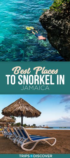 the best places to snorkelin in jamaica with text overlaying it