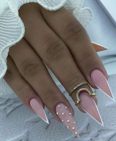 French Stiletto Nails, Nails Designer, Gel Toe Nails, Hello Nails, Long Acrylic Nail Designs, Cute Toe Nails, Fancy Nails Designs, Stylish Nails Designs