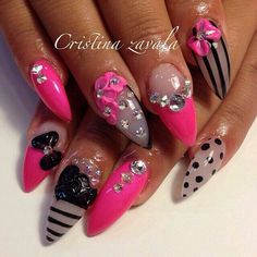 ♥ Length Nails, Girly Nails, Nail Artwork, Christmas Gel, Finger Paint, Sassy Nails, Fantasy Nails, Hard Nails