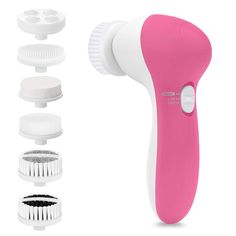 PRICES MAY VARY. 6 IN 1 FACE CLEANSING BRUSH SET - This 360-degree rotation exfoliating face cleanser brush greatly boosts the performance of your skincare regime. You can adjust any head so as to adapt to your skin needs. 2 SPEEDS FOR 2 CLEANS - Our facial cleansing brush has 2 rotation speeds meet the cleansing needs, including: “Low” for daily cleaning, “High” for exfoliation. The motor is designed to provide sufficient rotation power for the spin brush, which is 6 times more effective than w Exfoliating Face Brush, Face Cleanser Brush, Facial Cleaning Brush, Face Brush Cleansing, Face Scrubber, Exfoliating Face, Facial Cleaning, Pore Cleansing, Silicone Brush