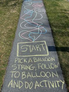 Interactive Sidewalk Chalk Art, Chalk Activity Path, Group Workouts, Chalk Activities, Fun Chalk Art, Chalk Ideas, Sidewalk Chalk Art, Summer Fun For Kids, Outside Activities