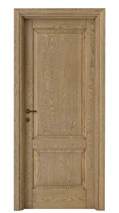 an open wooden door on a white background