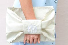 Gold Clutch | Bows | Monogrammed Clutch