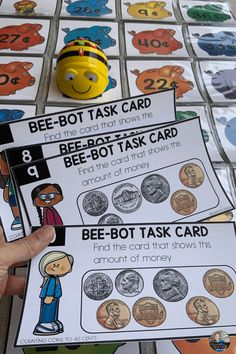 the bee - bot task cards are being used to help students learn how to use them