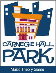 the logo for carnegie hall park music theory game