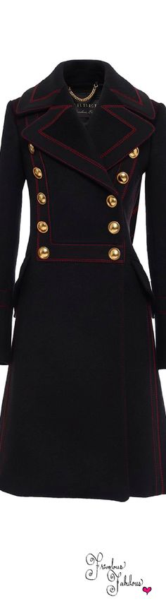 Frivolous Fabulous - Burberry Double Breasted Luggage Stitch Military Coat Pre Fall 2016 Pre Fall 2016, Military Coat, Moda Vintage, Looks Chic, Fall 2016, Trench Coats, Pre Fall, Military Fashion, Black Coat