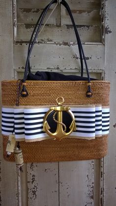 elizabeth jamieson designs. Nautical Outfits, Diy Handbag, Nautical Style, Nautical Fashion, One Bag, Woven Bag, Nautical Theme, By The Sea