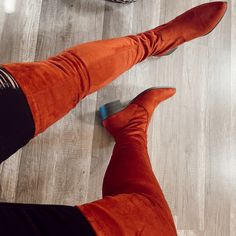 Beautiful Rust Thigh High Boots Red Knee-high Boots With Round Toe For Fall, Red Knee-high Boots For Evening In Fall, Orange Thigh High Boots, Brown Leather Thigh-high Boots, Red Western Knee-high Boots, Pointed Toe Boots, High Point, Rust Color, Thigh High Boots