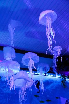 Under The Sea 18th Birthday Party, Under Water Theme Decorations, Aquatic Party Theme, Under The Sea Xv Theme, Shark Theme Wedding, Atlantis Decorations Theme Parties, Ocean Decor Party, Mermaid Dance Party