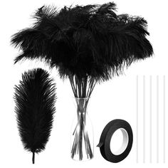 PRICES MAY VARY. Ostrich Feathers Bulk: you will receive 80 pieces of black feathers for vase, including 60 pcs in 20 cm/ 8 inches to 25 cm/ 10 inches, and 20 pcs in 25 cm/ 10 inches to 30 cm/ 12 inches; You will also receive 80 pcs iron wires and a roll of adhesive tape, ample amounts easily satisfying your daily decorating needs and DIY requirements; You can also share them with your friend and family Easily Making and Using: the attachment of the iron wire will increase the length of the enti Feather Arrangements, Flower Arrangement Wedding, Wedding Party Centerpieces, Large Feathers, Flower Vase Arrangements, Boho Feathers, Floral Tape, Vase Flower, Iron Wire