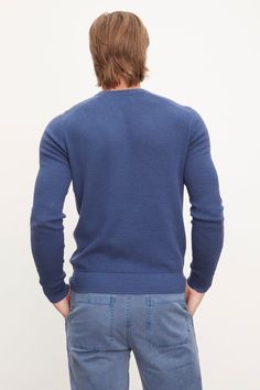 Expertly crafted from a luxurious cotton cashmere blend with a cozy waffle thermal knit texture. This timeless henley features long sleeves and a classic three-button placket. Finished with ribbed detailing on the neckline, cuffs, and hem, it's perfect for layering or wearing solo for effortless style. Velvet Tees, Knit Texture, Button Placket, Effortless Style, Layering, Cashmere, Long Sleeves, Texture, Knitting