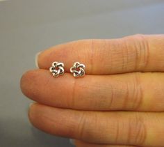 Sterling Silver Celtic Knot Stud Earrings, Knot Earrings, Simple Studs, Sister gift, Boyfriend Girlf Cute Silver Earrings For Anniversary, Cute Tiny Sterling Silver Earrings, Silver Hypoallergenic Earrings For Birthday Gift, Tiny Cute Sterling Silver Earrings, Cute Hypoallergenic Earrings For Anniversary, Sister Earrings, Earrings Prom, Simple Studs, Celtic Knot Earrings