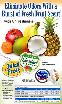 an advertisement for fresh fruit is shown with information about the product and its price label