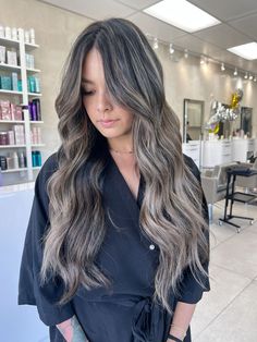 asian hair, balayage on asian hair, blonde balayage, beige blonde balayage, bronde balayage, milk tea balayage, mushroom brown balayage, brunette balayage, babylights, balayage, highlights, haircut, blowout, 90s blowout, butterfly cut, layered haircut, long layers, curls, beach wave, san diego hair salon, san diego hair stylist, San Diego, k18, kerastase, olaplex, loreal pro Asian Balayage Ashy Brown, Ash Blonde Balayage On Black Hair, Dark Shadow Root Blonde Balayage, Balayage Mushroom Brown, Ash Beige Balayage, Beige Brown Balayage, Milk Tea Balayage, Mushroom Brown Balayage