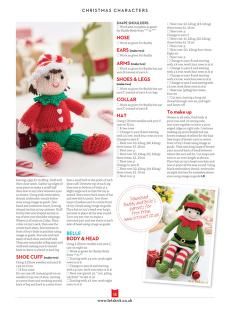 an article in a magazine about the elfs and their christmas gifts, including a stuffed toy