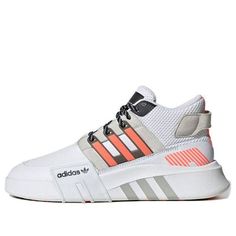 Adidas originals EQT Bask Adv V2 FW4256 (SNKR/Casual/Unisex/Mid Top) Orange Adidas Sneakers For Streetwear, Orange Adidas Logo Sneakers For Streetwear, Orange Adidas Sneakers With Logo, Adidas High-top Sneakers White Boost Midsole, Adidas White High-top Sneakers With Boost Midsole, Orange Urban Skate Shoes For Sports, White Lace-up High-top Sneakers With Three Stripes, Adidas White High-top Sneakers With Logo, White High-top Functional Skate Shoes