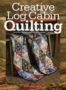 the book cover for creative log cabin quilting, with an image of a chair