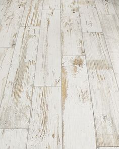 Tribeca Blanco Whitewashed Wood Look Tile Farmhouse Kitchen Flooring, Beach House Flooring, Wood Grain Tile, Wood Look Tile Floor, Modern Farmhouse Ideas, Wood Plank Tile, Rustic Wood Floors, White Porcelain Tile, Painted Wood Floors