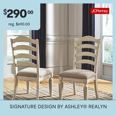 two chairs are shown in front of a window with the price tag $ 29 00