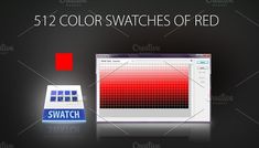 an image of a computer screen with the color swatches of red in front of it