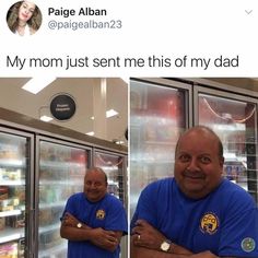 a man standing in front of refrigerators with his arms crossed and smiling at the camera