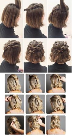 Easy Hairstyles For Short Hair, Messy Bun For Short Hair, Hair Step By Step, Short Hair Up, Mal Humor, Fall Hair Color For Brunettes, Bridesmaid Hair Down, Hoco Hair Ideas