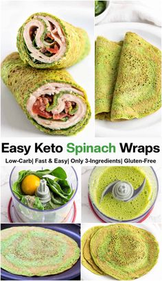 Homemade Wraps Healthy, Keto Sandwich Wraps, Healthy Food Low Carb High Protein, Sandwiches For Diabetics, Healthy Spinach Wraps, Yummy Low Carb Meals, Super Foods For Health, Keto Sick Foods, Simple Keto Recipes For Beginners