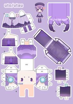 the paper doll is made to look like an anime character