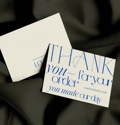 two business cards with the words thank you for your order