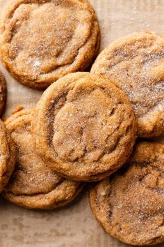 a pile of cookies sitting on top of a piece of paper