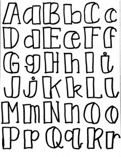 the alphabet is drawn in black ink and has letters that appear to be made out of paper