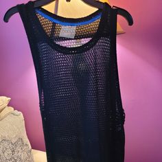 Calvin Klein Performance Top, New With Tags! Black Honeycomb Net Knit. Black Knit Tank Top For The Beach, Black Knit Tank Top For Beach, Womens Calvin Klein, Honeycomb, Calvin Klein, Womens Tops, Tank Tops, Tags, Knitting