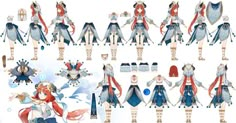 Character Reference Sheet, Character Model Sheet, Clothing Design Sketches, Character Sheet, Character Modeling, Character Design References, Character Designs, Cosplay Outfits, Design Sketch