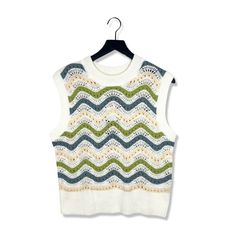 Nwt! Rails Mabel Crochet Stripe Sweater Vest, Size Large Estimated Retail Price $188 - Imported Details - Crew Neck - Sleeveless - Relaxed Fit - Ribbed Cuffs And Hem - Pullover - 60% Cotton, 40% Acrylic Sizing - Size: Large All Measurements Are Taken With Garments Laying Flat Condition - Nwt White Textured Knit Sleeveless Sweater Vest, White Pointelle Knit Sleeveless Sweater Vest, White Knit Top For Spring Layering, White Sleeveless Knit Top For Winter, White Sleeveless Sweater For Layering, White Crew Neck Crochet Top For Layering, White Crochet Top For Fall, White Sleeveless Pointelle Knit Sweater, White Sleeveless Crochet Top For Fall