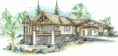 this is an artist's rendering of these log home plans