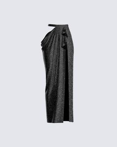 Ready to make a shimmering statement? 😏 This black maxi skirt is designed to make you shine brighter than the competition. Featuring an alluring speckled metallic fabric, complete with a floating waistband, cut-out, and ruffle detailing, a draped side, and a front sli Skirt Png, White Corset Dress, Png Clothes, Purple Maxi, Purple Maxi Dress, Knit Maxi Skirt, Black Maxi Skirt, Mesh Maxi Dress, High Fashion Outfits