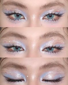 Festival Make Up, Makeup Tip, Makijaż Smokey Eye, Dope Makeup, Asian Eye Makeup, Eye Makeup Art, Blue Makeup