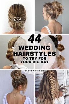 wedding hairstyles to try for your big day, including braids and buns