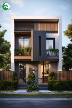 an image of a two story house with balconies on the front and second floor