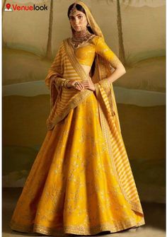 Yellow Lehenga, Indian Bridal Lehenga, Choli Designs