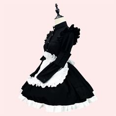 Black Long Sleeves Maid Apron Dress Condition: Brand NewColor: BlackSize: S-5XLMaterial: Cotton and PolyesterSleeves: Long SleevesIncluded: Dress+Apron+Headwear+Arm bag*2 Black Maid Dress, Maid Dress Uniform, Harajuku Fashion Kawaii, Goth Skirts, Maid Apron, Cosplay Maid, Dress Apron, Gothic Skirts, Maid Cosplay