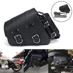 Universal Motorcycle Saddlebags Saddle Bag Black Leather for XL883 XL1200 04-UP Biker Style Leather Travel Bag, Black Leather Saddle Bag With Large Capacity, Black Travel Bag With Hardware Details, Valentine Diy, Motorcycle Saddlebags, Motorcycle Bag, Miniature Cars, Harley Sportster, Kid Friendly Travel Destinations