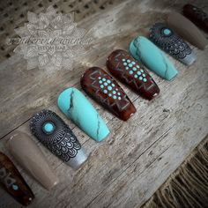 Western pressonnails Beaded Nails, Bohemian Nails, Fab Nails