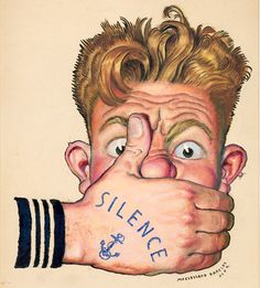 a drawing of a man covering his face with his hand and the words silente written on it