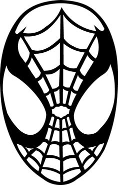 the spiderman face is shown in black and white